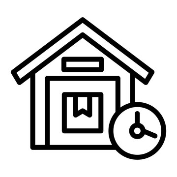 Time Warhouse Vector Line Icon Design