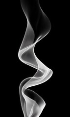 Naklejka premium Bright white lines curving gracefully over a pure black background, creating a striking monochromatic abstract composition