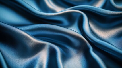 Obraz premium Smooth Blue Satin Fabric Background for Elegant Design Projects