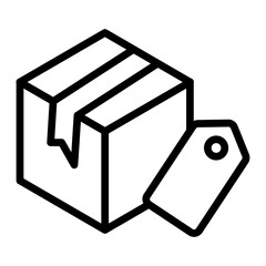 Tags Box Vector Line Icon Design