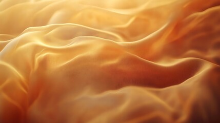Luxurious Amber Satin Fabric with Smooth Silky Texture Background