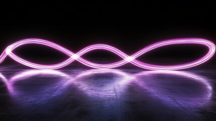 Glowing Purple Infinity Symbol Neon Light Art