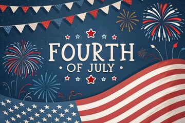 Fototapeta premium American Independence Day Celebration Banner 
