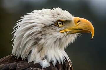 Obraz premium Close-up of a bald eagle's head