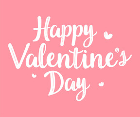 Fototapeta premium Happy Valentines Day lettering calligraphy with hearts shape. Romantic Template design for celebrating valentine's Day on 14 February. Wallpaper, flyer, poster, sticker, banner, card.holiday lettering