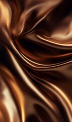 Obraz premium Rich bronze waves flowing smoothly against a textured dark background, highlighting a sense of depth and luxury