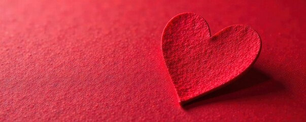 Fototapeta premium Bold red felt-tip heart, uneven edges, childlike style, vibrant, vibrant