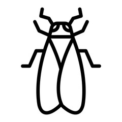 Cicada Vector Line Icon Design