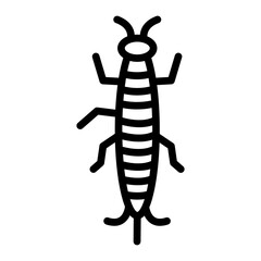 Silverfish Vector Line Icon Design