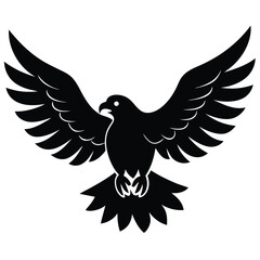 Obraz premium A majestic eagle soaring in the sky with outstretched wings, mountain scenery in the background, vector art.