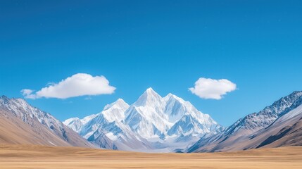 Fototapeta premium Majestic Snow Capped Mountains Under Starry Night Sky with Twinkling Stars Above Rugged Terrain in Remote Wilderness Perfect for Adventure and Travel Enthusiasts Capturing Natural Beauty