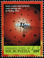 The Big Bang theory by Georges Lemaitre celebrated on postage stamp