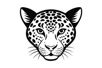 leopard head isolated on white