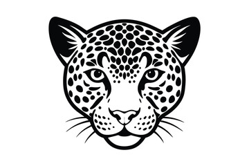 leopard head isolated on white