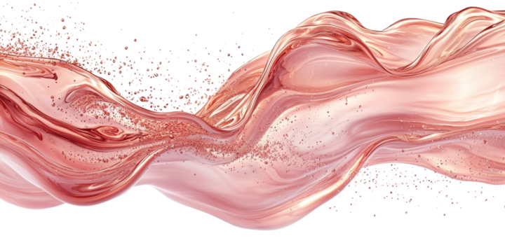 Elegant Flow of Soft Pink Liquid Texture Isolated on transparent background