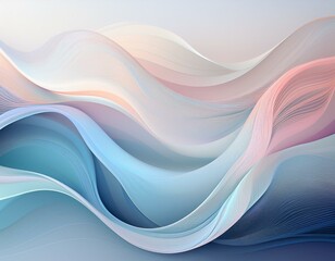 Fototapeta premium Abstrakte Kunst in sanften Pastelltönen – Fließende Wellen für eine harmonische Wanddekoration