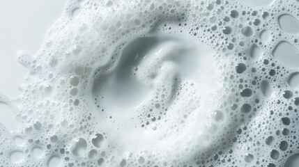 Tornado with air bubbles, cleanliness effect. Detergent thunderstorm swirls with soap. Isolated abstract dynamic vortex motion with foam, 3d elements for washing powder or shampoo design Realistic