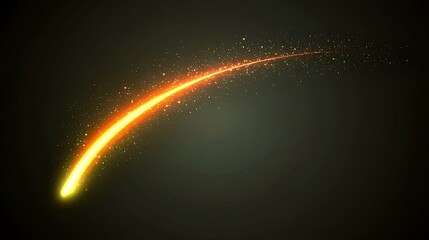 Golden Comet Trail Across Dark Night Sky