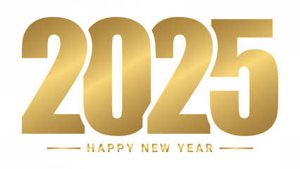 Golden Happy New Year 2025 Illustration in 4K
