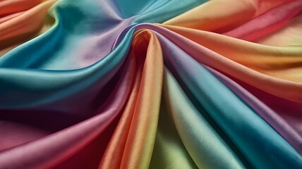 colorful silk fabric background with flowing textures and rich hues