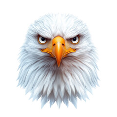Fototapeta premium Majestic and Powerful Eagle Portrait with Intense Expression and Detailed Feather Texture Against a White Background
