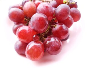 Fresh Red Grapes Cluster Close-Up