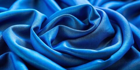 Luxurious Royal Blue Fabric Texture: Close-up Food Photography Background