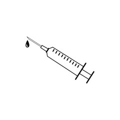 Medical syringe on white background