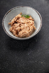 canned tuna fish seafood snack aperitif fresh tasty food dish delicious gourmet food pescetarian diet background on the table rustic food top view copy space vegetarian food 