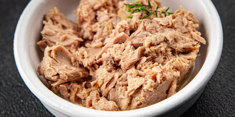 canned tuna fish seafood snack aperitif fresh tasty food dish delicious gourmet food pescetarian diet background on the table rustic food top view copy space vegetarian food 