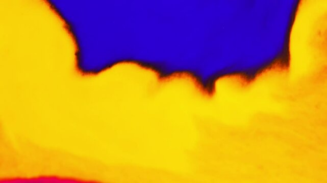 Abstract colorful background with forming structures and patterns. Main colors blue, yellow and purple.