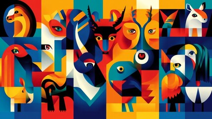 Geometric Animal Portraits