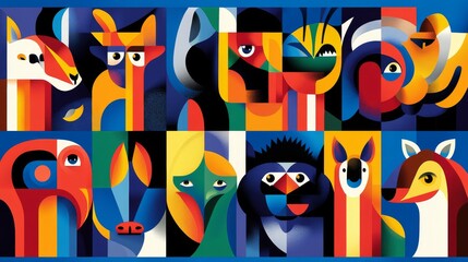 Geometric Animal Portraits