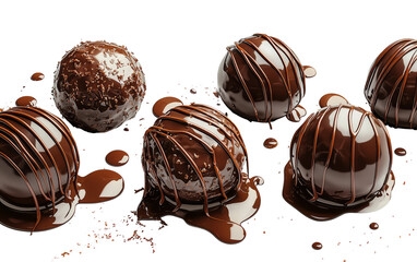 Obraz premium Delicious Chocolate Treats Isolated on transparent background