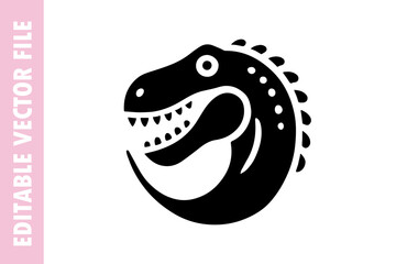 Obraz premium dinosaur with a smile, dinosaur vector design silhouette illustration