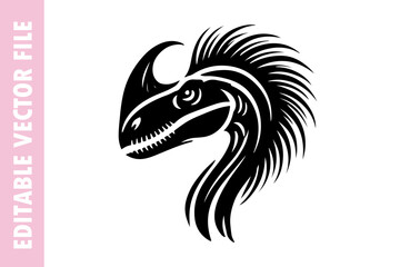 head of a horse dinosaur vector design