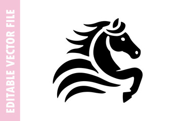 horse head icon, horse vector design silhouette illustration