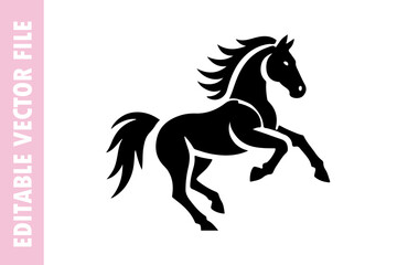 black horse vector design silhouette illustration