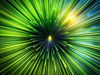 Macro Cartoon Black Rays Vertical Video Still, Green Background, Abstract Art, Animated Style