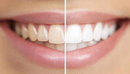 stunning transformation showcasing teeth restoration with veneers, highlighting difference in color and appearance