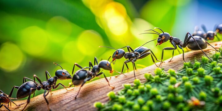 Macro Close-up of Black Ant Bites on Human Skin with Bokeh Background - Stock Photo