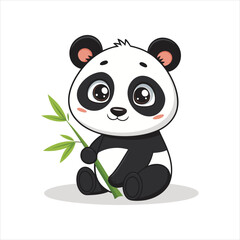 Cute Panda icon vector Illustration.