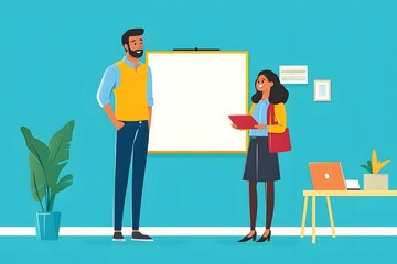 Friendly Office Conversation Illustration