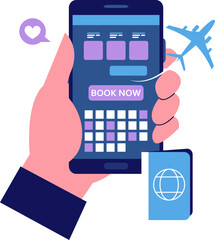 Mobile Flight Booking Illustration