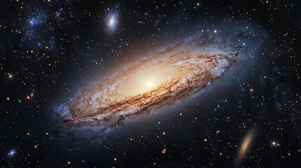 Fototapeta premium Spiral Galaxy in Deep Space: A Cosmic Dance