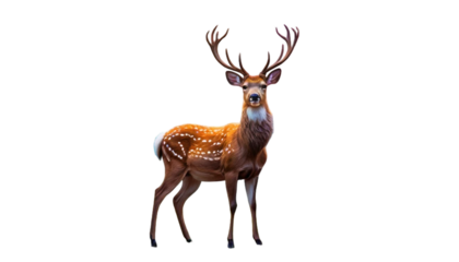 A whimsical depiction of a deer with luminescent antlers glowing in twilight