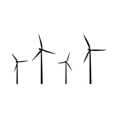 Wind Turbine Drawing Isolated on White for Renewable Power Themes