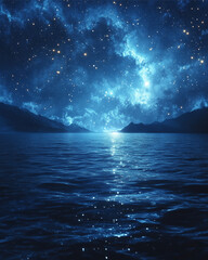 Celestial Sea: Starry Night Landscape 