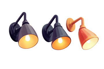 Isometric 3D Render of Stylish Wall Lamps Icon