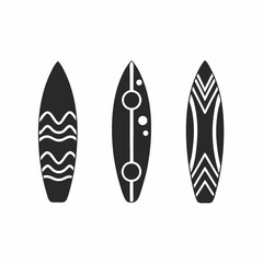 Minimalist Surfboard Vector Bundle for Summer Themes.